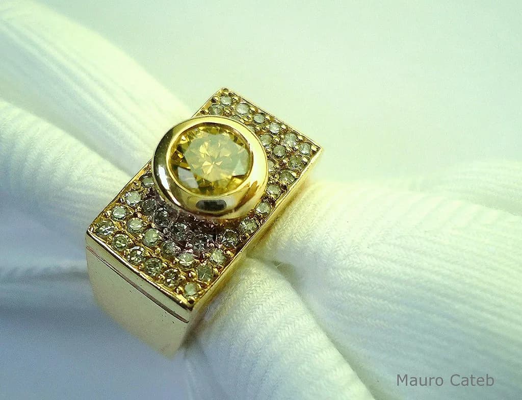 Yellow Diamond and Gold Ring